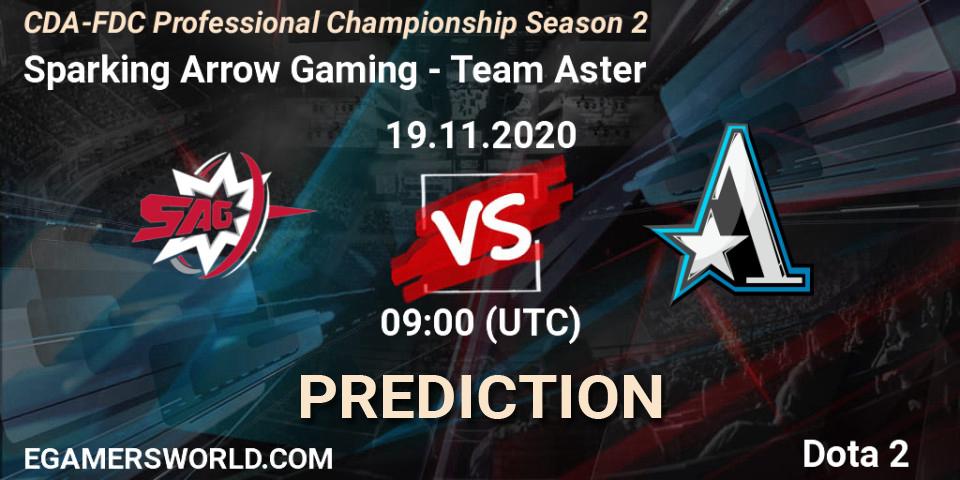 Prognoza Sparking Arrow Gaming - Team Aster. 19.11.2020 at 08:02, Dota 2, CDA-FDC Professional Championship Season 2