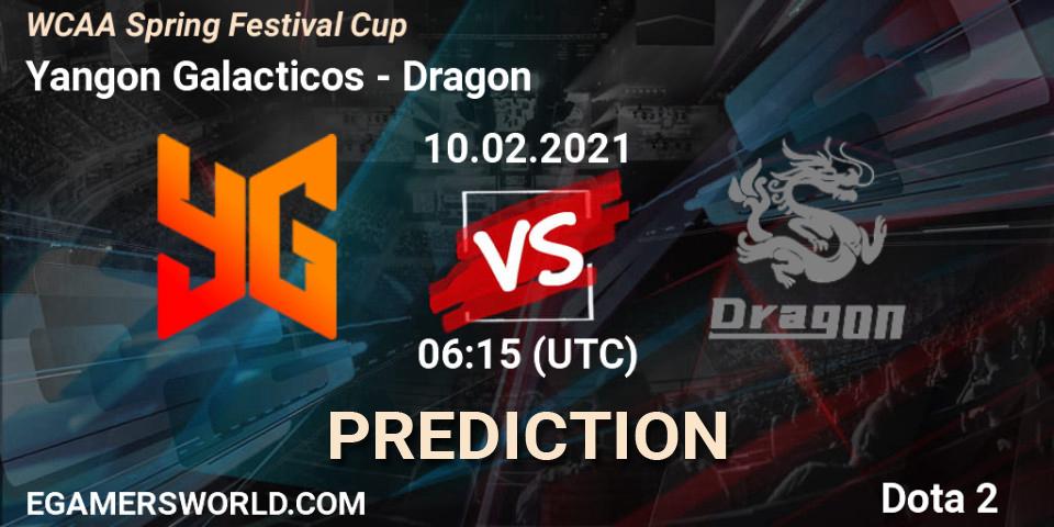 Prognoza Yangon Galacticos - Dragon. 10.02.2021 at 06:40, Dota 2, WCAA Spring Festival Cup