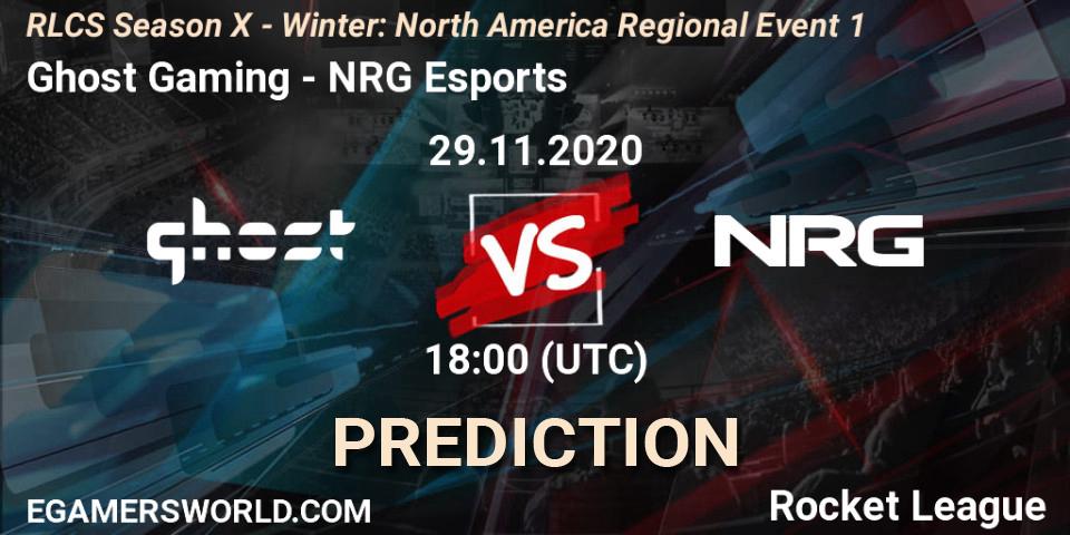 Prognoza Ghost Gaming - NRG Esports. 29.11.2020 at 18:00, Rocket League, RLCS Season X - Winter: North America Regional Event 1