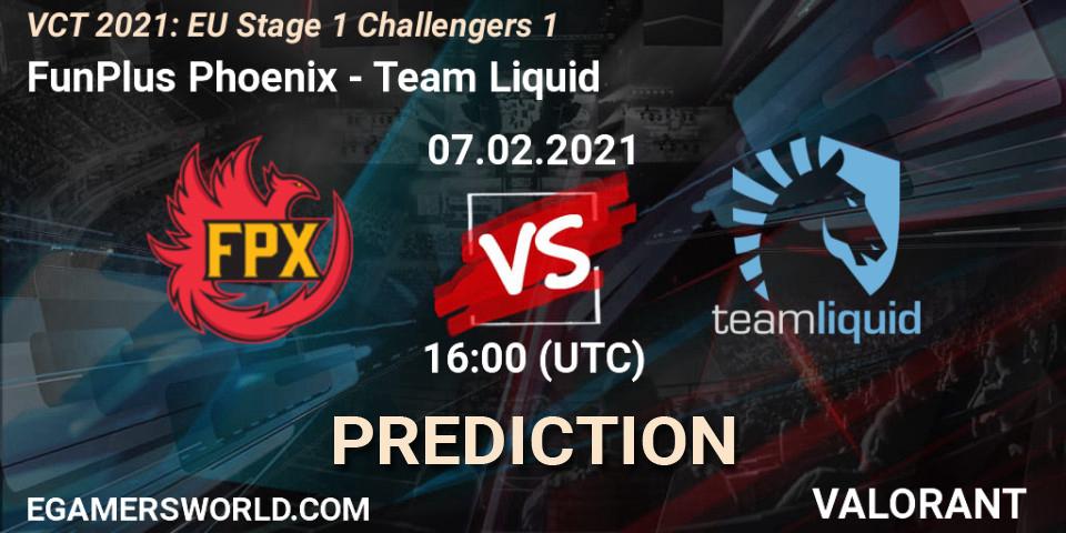Prognoza FunPlus Phoenix - Team Liquid. 07.02.2021 at 19:00, VALORANT, VCT 2021: EU Stage 1 Challengers 1