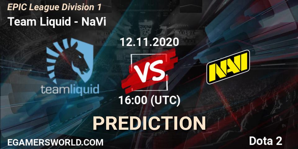 Prognoza Team Liquid - NaVi. 12.11.2020 at 16:00, Dota 2, EPIC League Division 1
