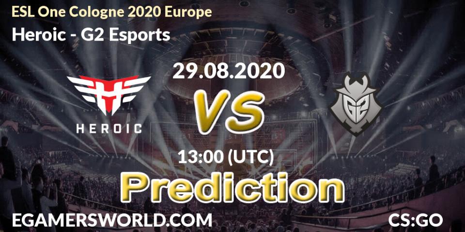 Prognoza Heroic - G2 Esports. 29.08.2020 at 13:00, Counter-Strike (CS2), ESL One Cologne 2020 Europe