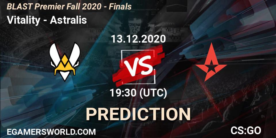 Prognoza Vitality - Astralis. 13.12.2020 at 19:30, Counter-Strike (CS2), BLAST Premier Fall 2020 - Finals