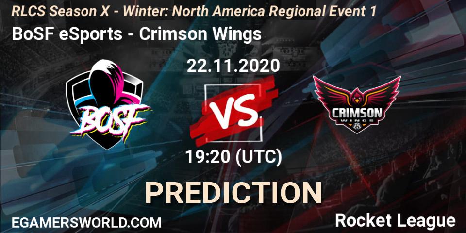 Prognoza BoSF eSports - Crimson Wings. 22.11.2020 at 19:20, Rocket League, RLCS Season X - Winter: North America Regional Event 1