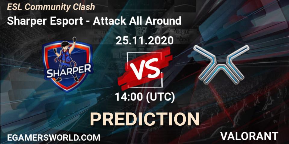 Prognoza Sharper Esport - Attack All Around. 25.11.2020 at 14:00, VALORANT, ESL Community Clash