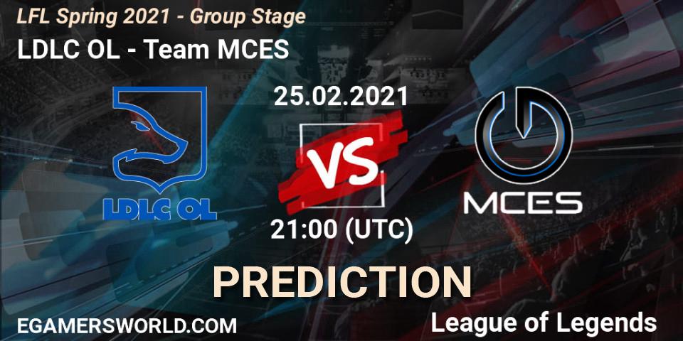 Prognoza LDLC OL - Team MCES. 25.02.2021 at 21:00, LoL, LFL Spring 2021 - Group Stage