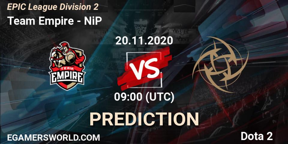 Prognoza Team Empire - NiP. 20.11.20, Dota 2, EPIC League Division 2
