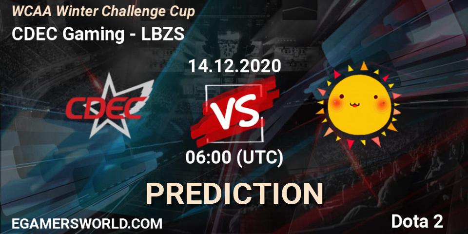 Prognoza CDEC Gaming - LBZS. 14.12.2020 at 06:14, Dota 2, WCAA Winter Challenge Cup