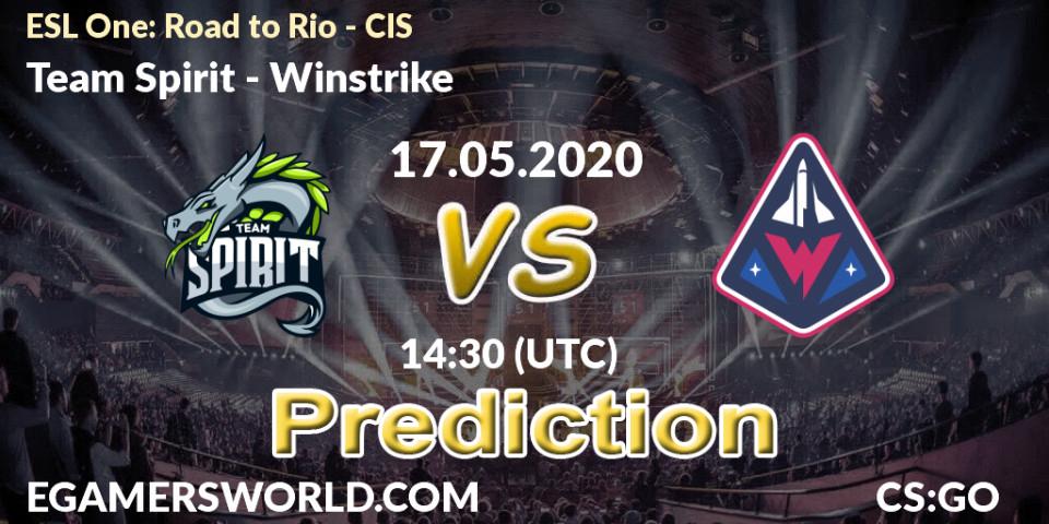 Prognoza Team Spirit - Winstrike. 17.05.20, CS2 (CS:GO), ESL One: Road to Rio - CIS