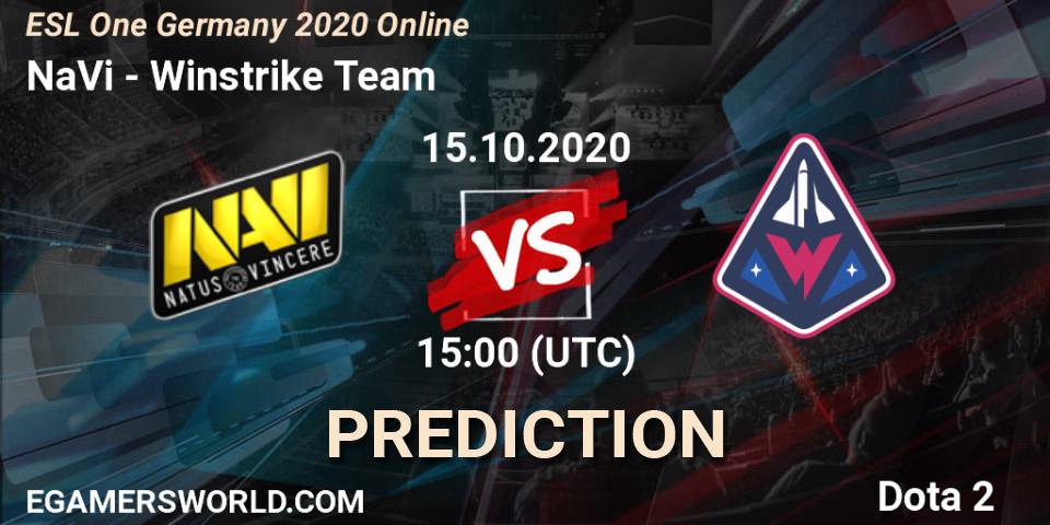 Prognoza NaVi - Winstrike Team. 15.10.2020 at 15:35, Dota 2, ESL One Germany 2020 Online