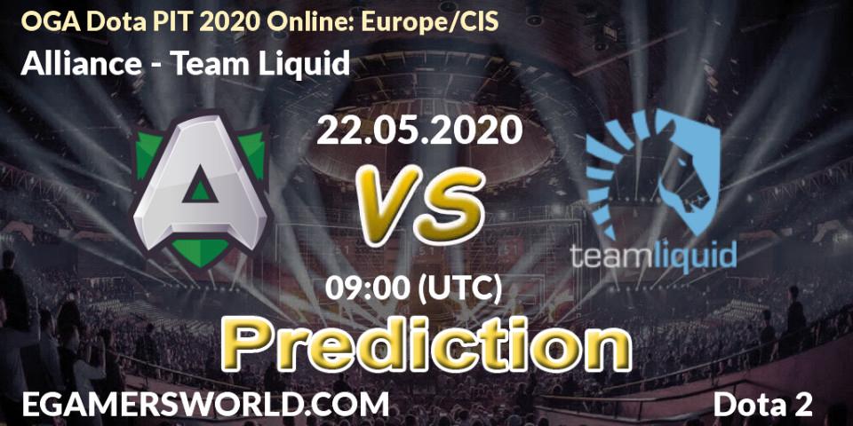 Prognoza Alliance - Team Liquid. 22.05.2020 at 09:06, Dota 2, OGA Dota PIT 2020 Online: Europe/CIS