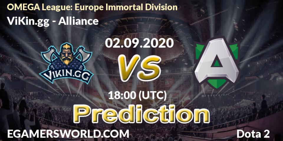Prognoza ViKin.gg - Alliance. 02.09.2020 at 18:47, Dota 2, OMEGA League: Europe Immortal Division