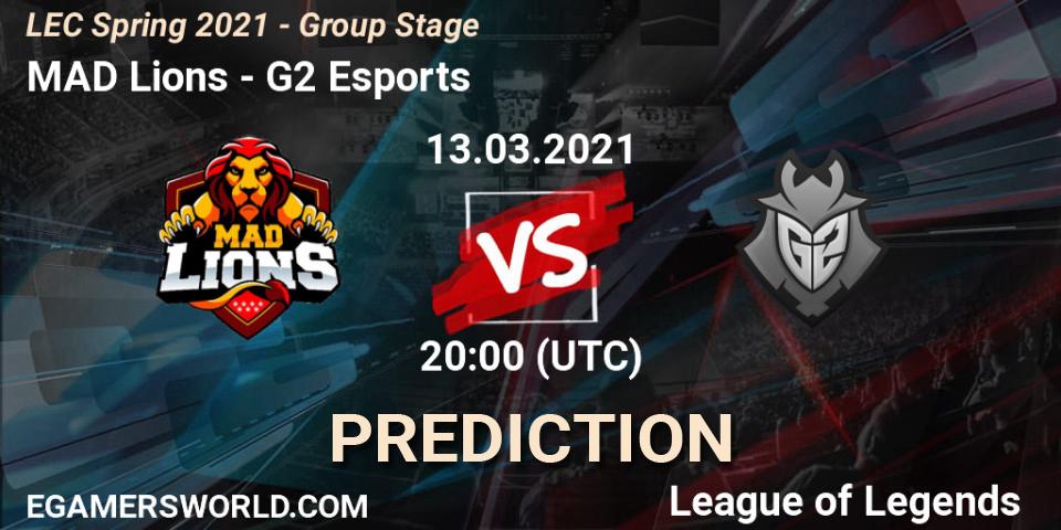 Prognoza MAD Lions - G2 Esports. 13.03.2021 at 20:00, LoL, LEC Spring 2021 - Group Stage