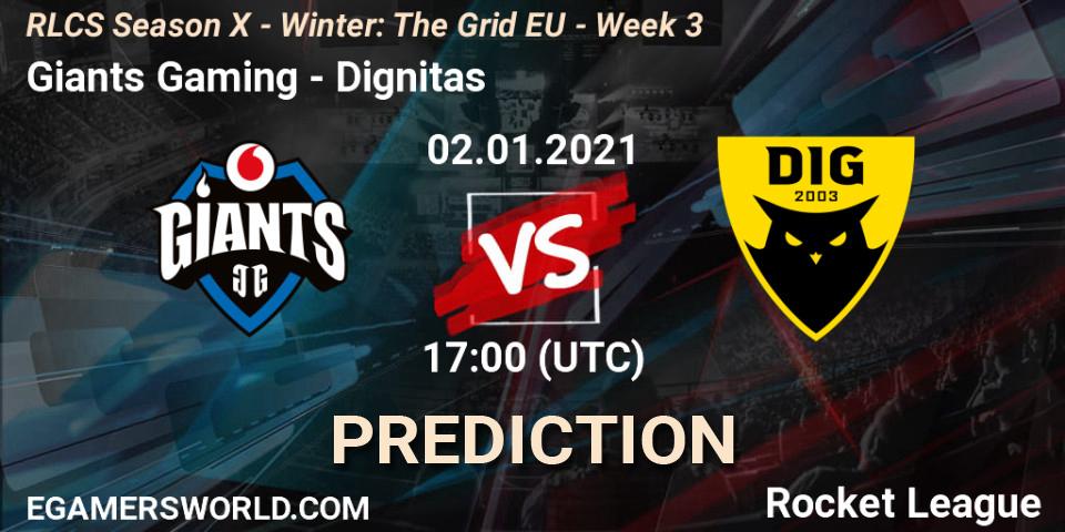 Prognoza Giants Gaming - Dignitas. 02.01.2021 at 17:00, Rocket League, RLCS Season X - Winter: The Grid EU - Week 3