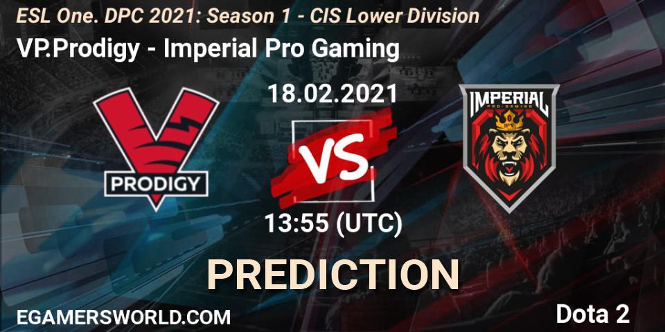 Prognoza VP.Prodigy - Imperial Pro Gaming. 18.02.21, Dota 2, ESL One. DPC 2021: Season 1 - CIS Lower Division