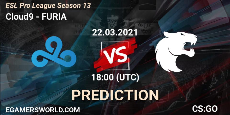 Prognoza Cloud9 - FURIA. 22.03.21, CS2 (CS:GO), ESL Pro League Season 13