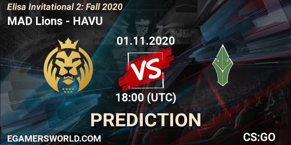 Prognoza MAD Lions - HAVU. 01.11.2020 at 18:00, Counter-Strike (CS2), Elisa Invitational Fall 2020