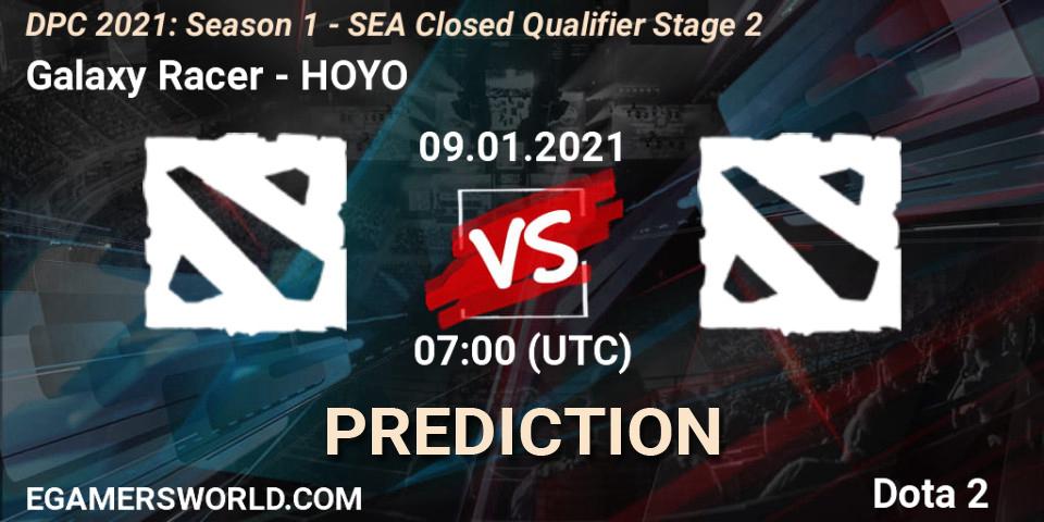 Prognoza Galaxy Racer - HOYO. 09.01.2021 at 07:09, Dota 2, DPC 2021: Season 1 - SEA Closed Qualifier Stage 2