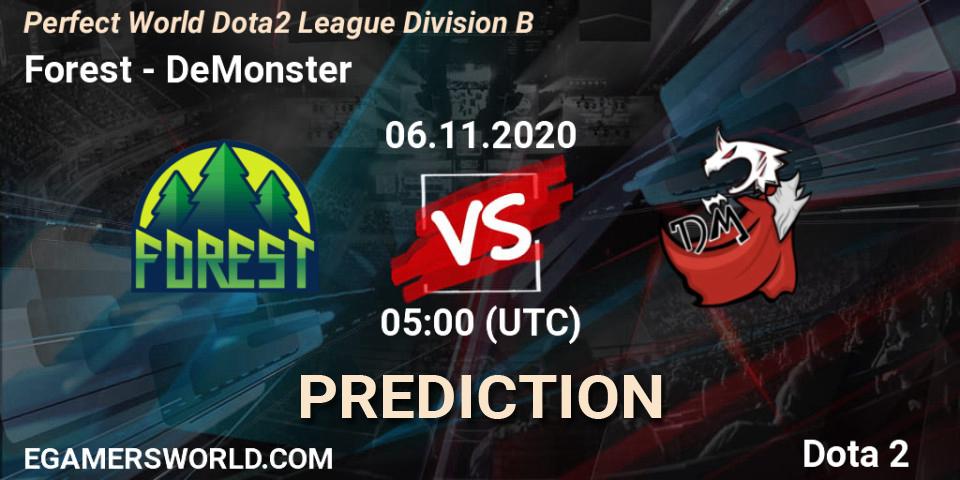 Prognoza Forest - DeMonster. 06.11.2020 at 04:59, Dota 2, Perfect World Dota2 League Division B