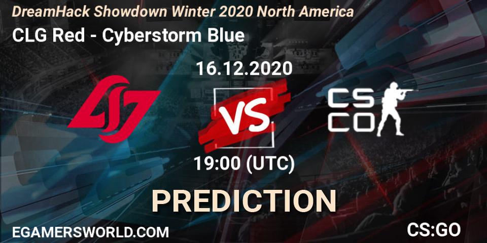 Prognoza CLG Red - Cyberstorm Blue. 16.12.2020 at 19:00, Counter-Strike (CS2), DreamHack Showdown Winter 2020 North America