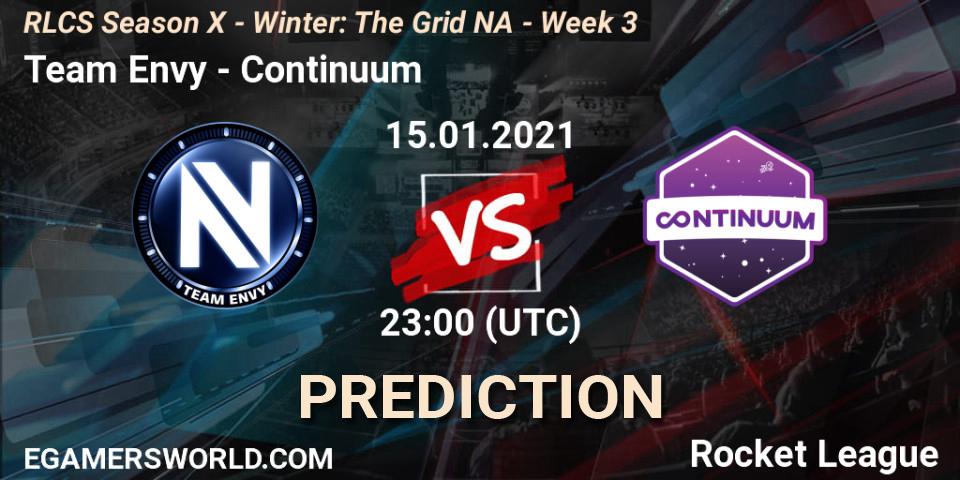 Prognoza Team Envy - Continuum. 15.01.2021 at 23:00, Rocket League, RLCS Season X - Winter: The Grid NA - Week 3