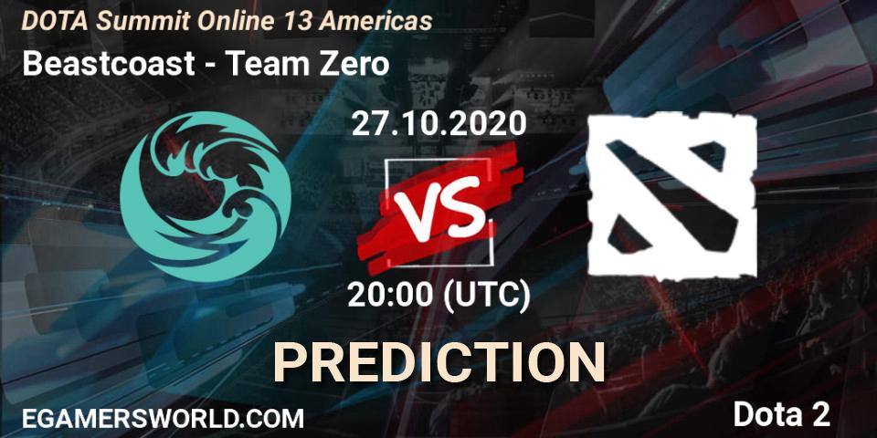 Prognoza Beastcoast - Team Zero. 27.10.2020 at 20:00, Dota 2, DOTA Summit 13: Americas