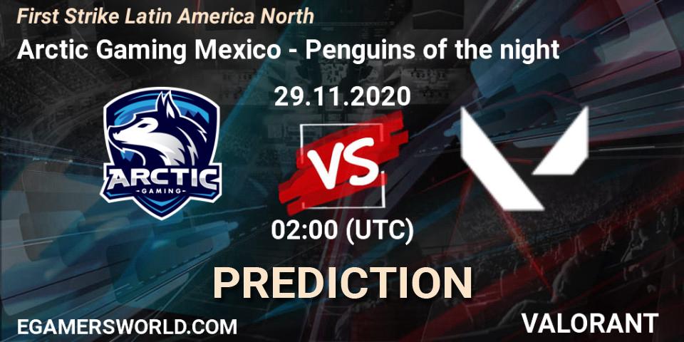 Prognoza Arctic Gaming Mexico - Penguins of the night. 29.11.2020 at 02:00, VALORANT, First Strike Latin America North