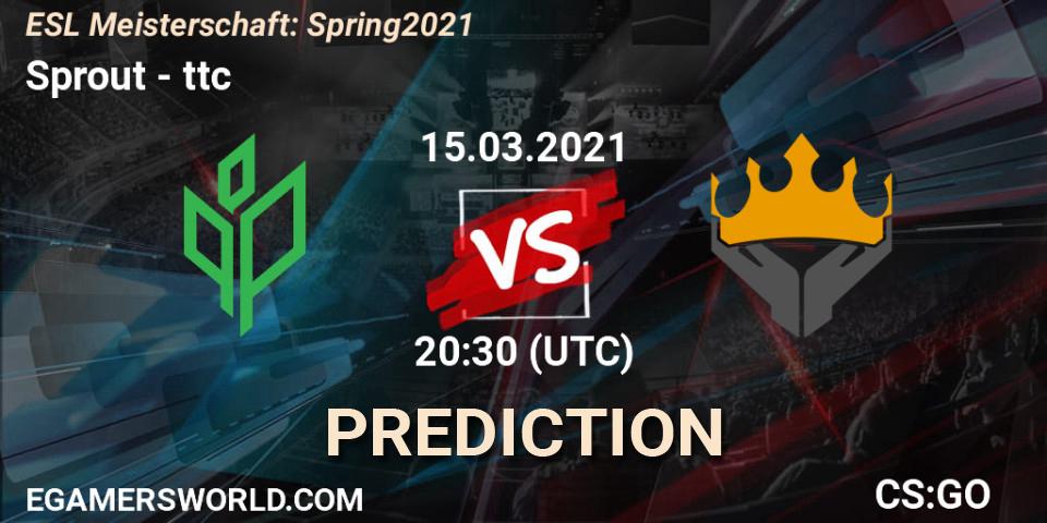 Prognoza Sprout - ttc. 15.03.2021 at 20:30, Counter-Strike (CS2), ESL Meisterschaft: Spring 2021