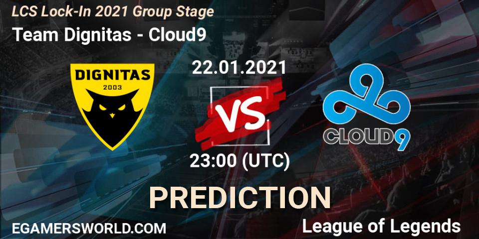 Prognoza Team Dignitas - Cloud9. 22.01.2021 at 23:00, LoL, LCS Lock-In 2021 Group Stage