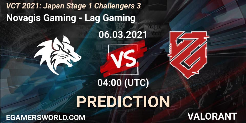 Prognoza Novagis Gaming - Lag Gaming. 06.03.2021 at 04:00, VALORANT, VCT 2021: Japan Stage 1 Challengers 3