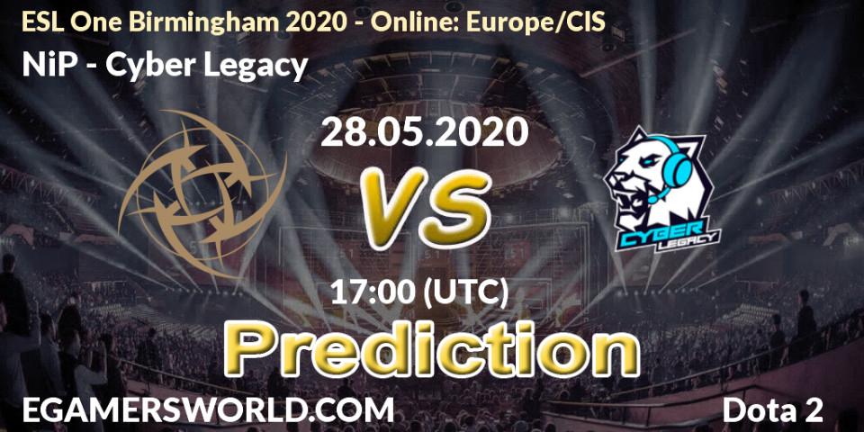 Prognoza NiP - Cyber Legacy. 28.05.2020 at 16:18, Dota 2, ESL One Birmingham 2020 - Online: Europe/CIS