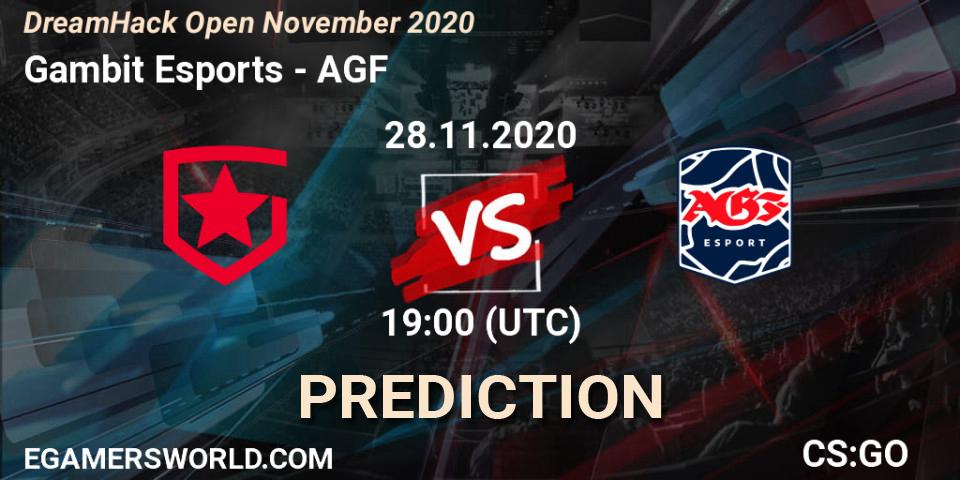 Prognoza Gambit Esports - AGF. 28.11.2020 at 18:40, Counter-Strike (CS2), DreamHack Open November 2020