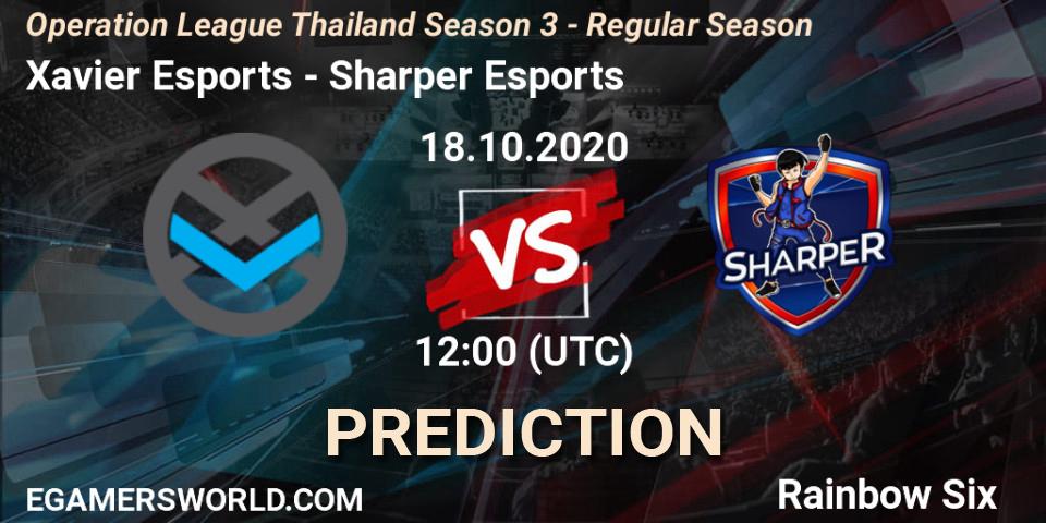 Prognoza Xavier Esports - Sharper Esports. 18.10.2020 at 12:00, Rainbow Six, Operation League Thailand Season 3 - Regular Season