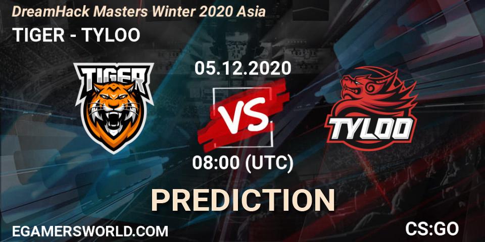 Prognoza TIGER - TYLOO. 05.12.2020 at 08:25, Counter-Strike (CS2), DreamHack Masters Winter 2020 Asia