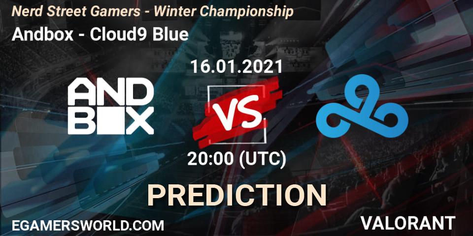 Prognoza Andbox - Cloud9 Blue. 16.01.2021 at 20:00, VALORANT, Nerd Street Gamers - Winter Championship