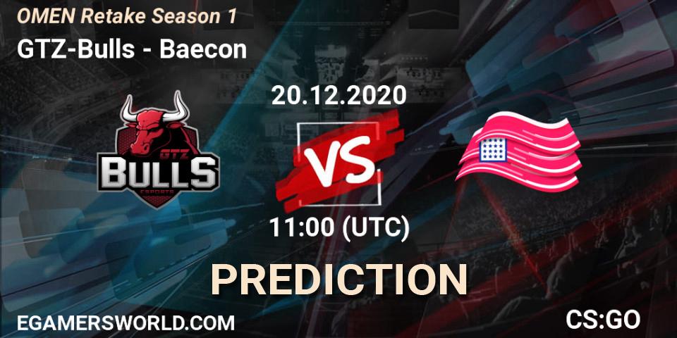 Prognoza GTZ-Bulls - Baecon. 20.12.2020 at 11:00, Counter-Strike (CS2), OMEN Retake Season 1