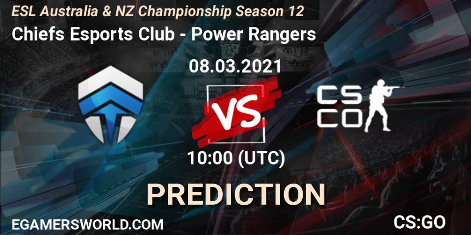 Prognoza Chiefs Esports Club - Power Rangers. 08.03.2021 at 10:10, Counter-Strike (CS2), ESL Australia & NZ Championship Season 12
