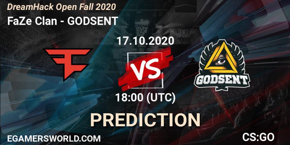Prognoza FaZe Clan - GODSENT. 17.10.2020 at 18:50, Counter-Strike (CS2), DreamHack Open Fall 2020