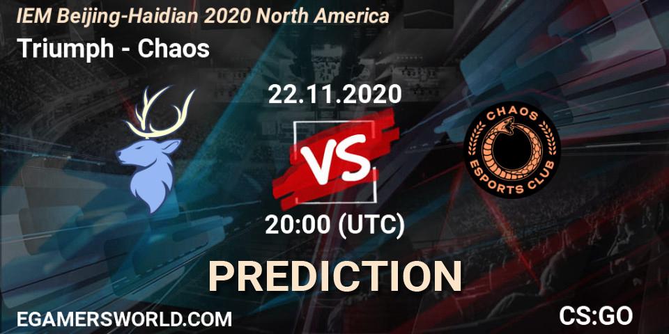 Prognoza Triumph - Chaos. 22.11.20, CS2 (CS:GO), IEM Beijing-Haidian 2020 North America