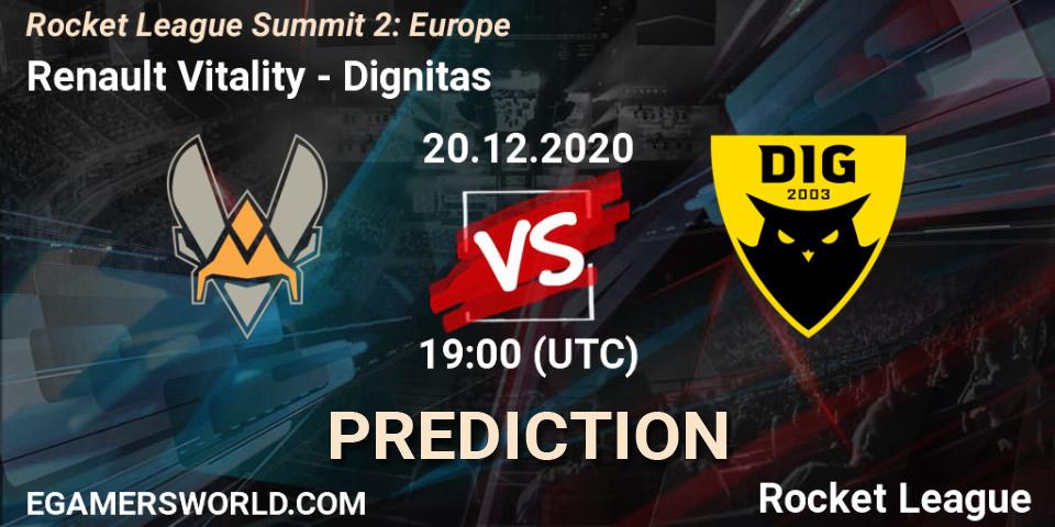 Prognoza Renault Vitality - Dignitas. 20.12.20, Rocket League, Rocket League Summit 2: Europe
