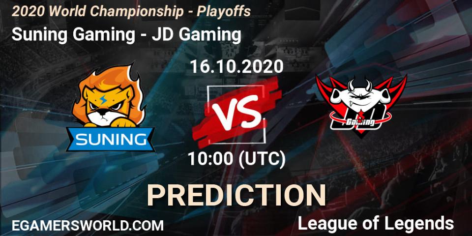 Prognoza Suning Gaming - JD Gaming. 16.10.2020 at 09:31, LoL, 2020 World Championship - Playoffs