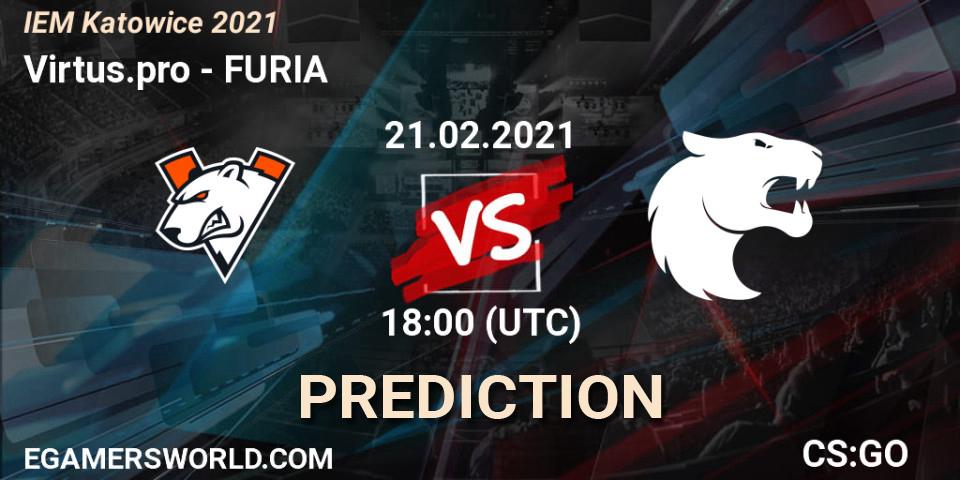 Prognoza Virtus.pro - FURIA. 21.02.2021 at 18:00, Counter-Strike (CS2), IEM Katowice 2021