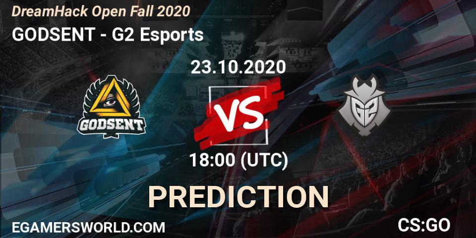 Prognoza GODSENT - G2 Esports. 23.10.2020 at 17:40, Counter-Strike (CS2), DreamHack Open Fall 2020