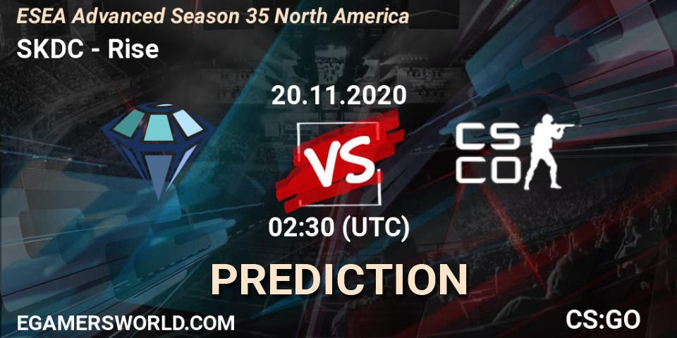 Prognoza SKDC - Rise. 21.11.2020 at 03:00, Counter-Strike (CS2), ESEA Advanced Season 35 North America