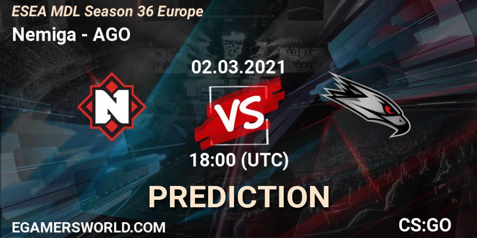 Prognoza Nemiga - AGO. 02.03.21, CS2 (CS:GO), MDL ESEA Season 36: Europe - Premier division