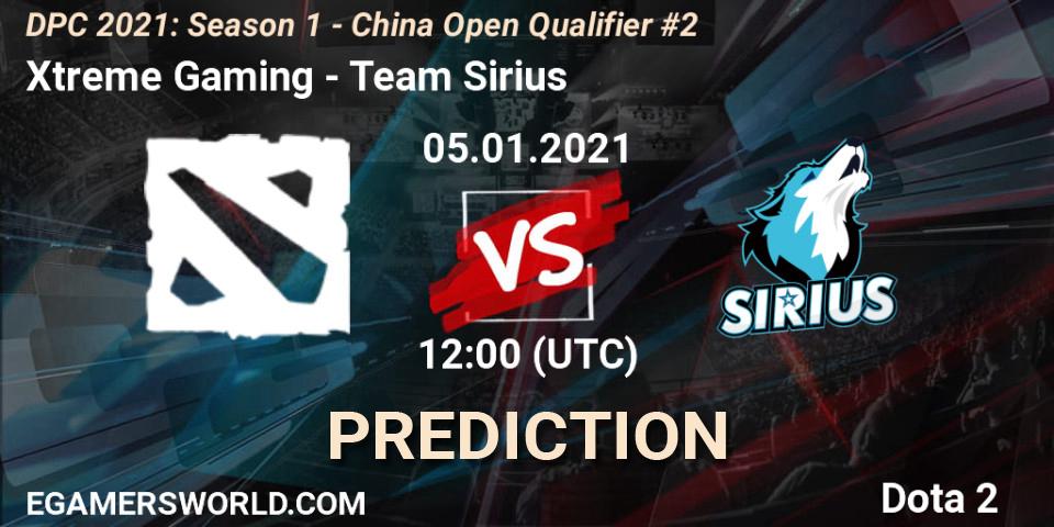 Prognoza Xtreme Gaming - Team Sirius. 05.01.21, Dota 2, DPC 2021: Season 1 - China Open Qualifier #2