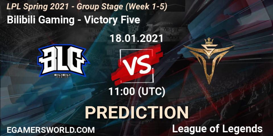 Prognoza Bilibili Gaming - Victory Five. 18.01.2021 at 11:18, LoL, LPL Spring 2021 - Group Stage (Week 1-5)