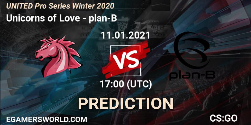 Prognoza Unicorns of Love - plan-B. 11.01.2021 at 17:00, Counter-Strike (CS2), UNITED Pro Series Winter 2020