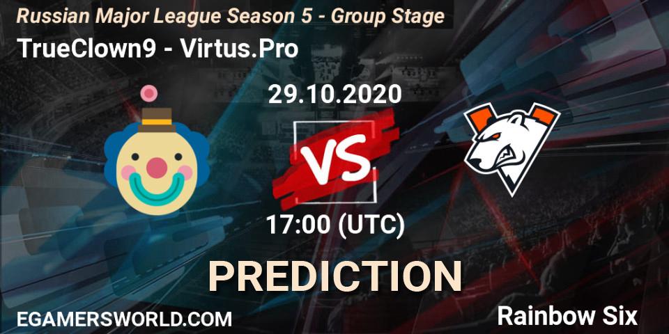 Prognoza TrueClown9 - Virtus.Pro. 29.10.2020 at 17:00, Rainbow Six, Russian Major League Season 5 - Group Stage