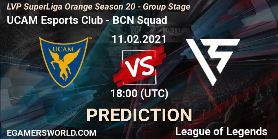 Prognoza UCAM Esports Club - BCN Squad. 11.02.2021 at 18:00, LoL, LVP SuperLiga Orange Season 20 - Group Stage